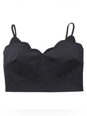IRIS Black Scallop Trim Cropped Cami Tank Top – Size Large